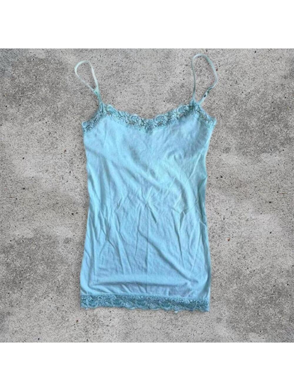 Aeropostale teal/aquamarine lace cami